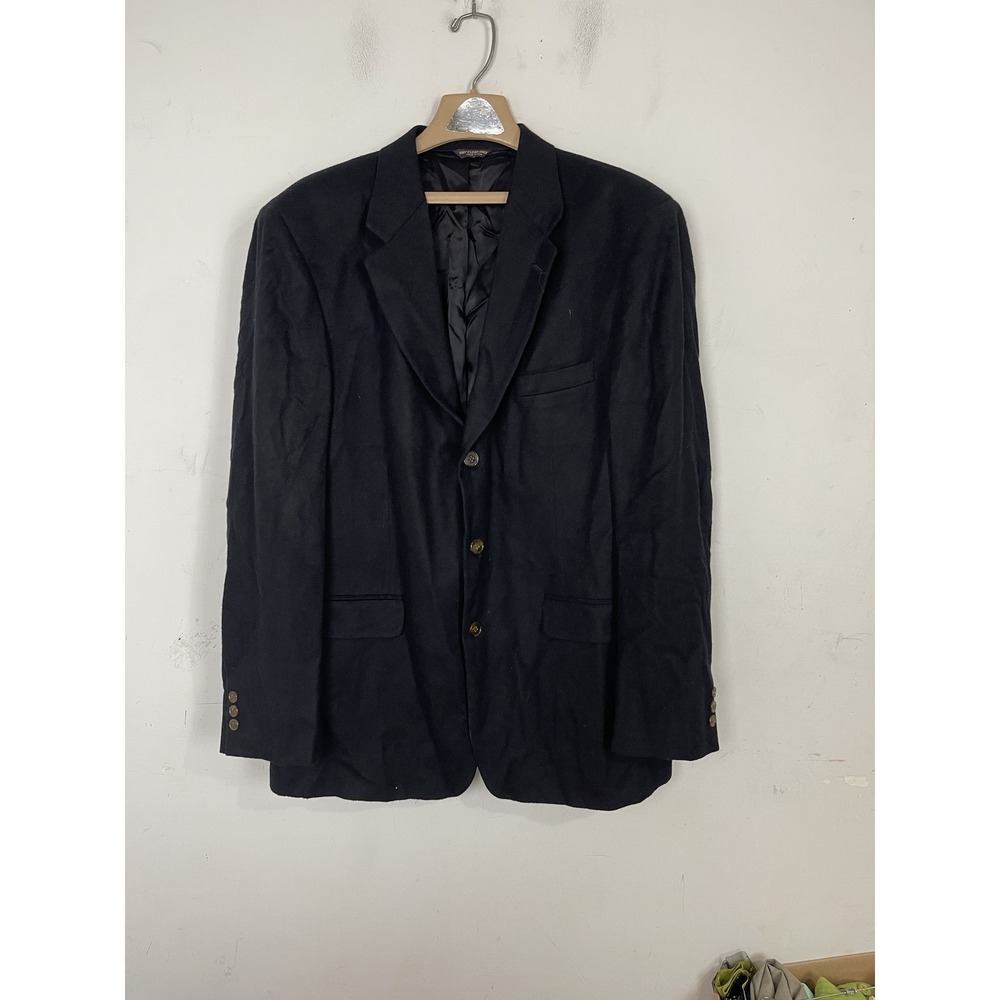 Bloomingdales Mens Blazer 44 Cashmere Sport Coat Black Soft Overcoat Lightweight